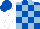 Royal blue and light blue blocks, white sleeves