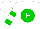 White, white circled white 'e' on green ball, green bars on sleeves