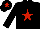 Black, red star and star on cap