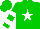 Green, white star, white hoops on sleeves