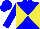 Blue and yellow diagonal quarters, blue sleeves