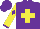 Purple, yellow cross, purple diamond and cuffs on yellow slvs