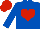 ROYAL BLUE, red heart, red cap