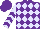 Purple and lavender diamonds, lavender sleeves, purple chevrons, purple cap