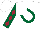 White, forest green horseshoe, forest green and maroon diamonds on sleeves, white cap