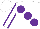 White, purple large spots, purple seams on white sleeve