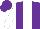 Purple body, white stripe, white arms, purple cap
