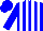 Blue, white vertical stripes