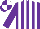 Purple, white stripes, purple and white quartered cap