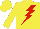 Yellow, red lightning bolt