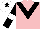 Pink, black chevron, black sleeves, white armlet, white cap, black star