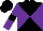 Black and purple diagonal quarters, black band on purple slvs