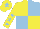 Yellow and light blue (quartered), yellow sleeves, light blue stars, yellow cap, light blue star