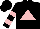 Black, pink triangle, pink bars on sleeves