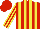 Red, yellow stripes, yellow stripes on red sleeves