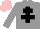 Grey, black cross of lorraine, pink cap