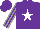 Purple, white star, grey stripes on sleeves, purple cap