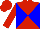 Red and Blue Diagonal Quarters, Red