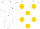 White, gold dots
