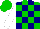Green and navy blocks, white sleeves