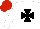 White, black maltese cross, white sleeves, red cap