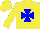 Yellow, blue maltese cross