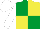 EMERALD GREEN and YELLOW (quartered), WHITE sleeves and cap