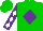 Green, purple diamond, green and white diamonds on purple sleeves