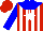 Red and white stripes, blue yoke, white star on front and '10' on back, blue sleeves