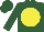 Hunter green, yellow disc