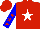 Red,  white star, red stars on blue sleeves