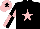 Black, pink star, pink and black quartered sleeves, pink cap, black star