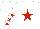 White, red star, red stars on white sleeves