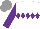 White, purple diamond hoop, sleeves, grey cap