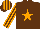 Brown, orange star, striped sleeves and cap