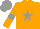Orange, grey star, armlets and cap