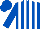 Royal blue, white stripes