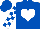 Royal blue, white heart, white blocks on slvs