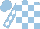 Light blue and white check, diamonds on sleeves