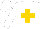 White, gold cross, white sleeves and cap
