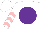 White, purple disc, pink chevrons on sleeves, white cap