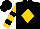 Black, gold diamond, black bars on gold sleeves
