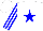 White, blue star, blue striped sleeves, white cap