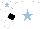 White, light blue star, black armlets, white cap with light blue star