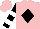 Pink, black diamond, black and white hooped sleeves