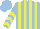 Light blue and yellow stripes, chevrons on sleeves