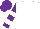 White, white bars on purple sleeves, purple cap