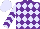 Purple and lavender diamonds, purple chevrons on lavender sleeves,lavender cap