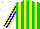 Green, blue and yellow stripes, green, blue and yellow stripes on sleeves, white cap