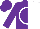 purple, white circle, purple and white halved cap